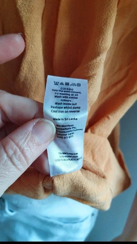 Blusa Nutmeg de lino y viscosa color pesca con mangas abullonadas T. 36 (UK 8) – photo 5